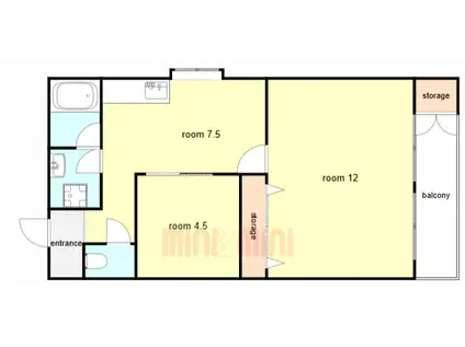 セントラルマンション(2LDK/3階)の間取り写真