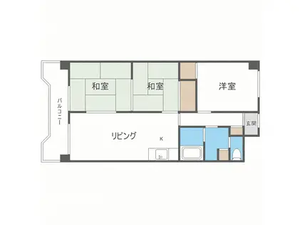 條野ビル(3LDK/3階)の間取り写真