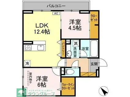 セレミュウ(2LDK/2階)の間取り写真