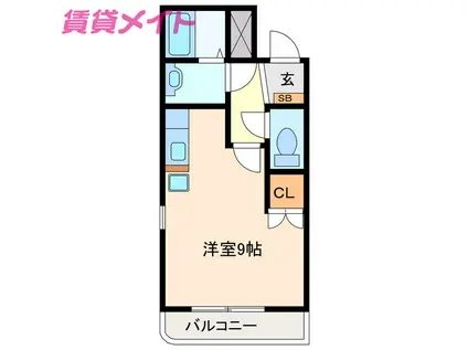 ハウスゆき(ワンルーム/2階)の間取り写真