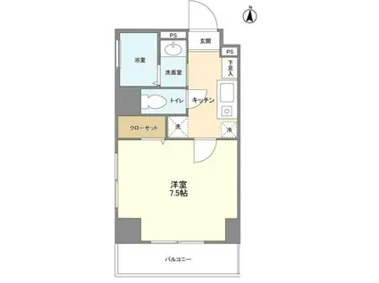 クオーレプロバンス本所(1K/5階)の間取り写真