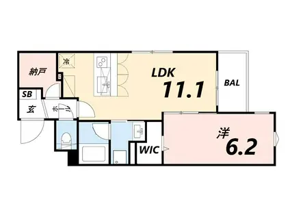 VRD姫路(1LDK/4階)の間取り写真