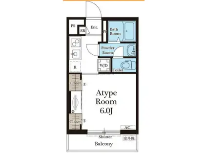 リブリ・ESPOIR 参番館(1K/2階)の間取り写真