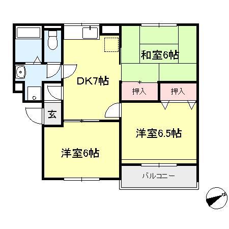 メゾン藤(3DK/2階)の間取り写真