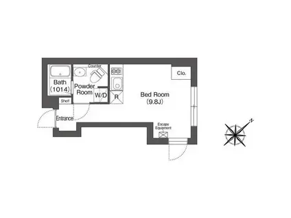 ディームス大井町テラス(ワンルーム/4階)の間取り写真