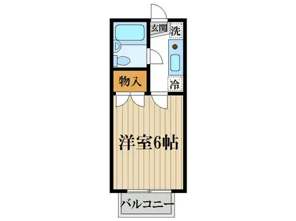 リバレッジ東小金井(1K/1階)の間取り写真
