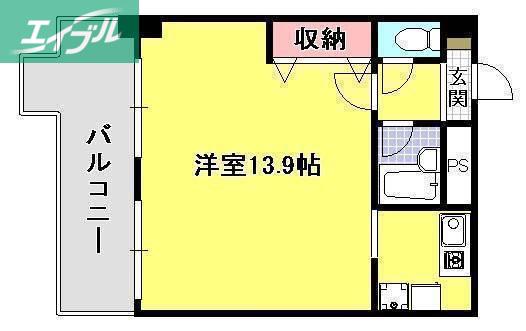 マローン京町(1K/7階)の間取り写真