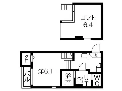 CASA VIOLA 栄生(1K/2階)の間取り写真