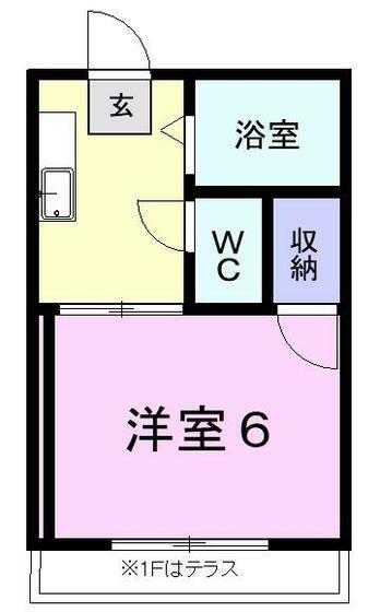 コーポ野島(1K/1階)の間取り写真