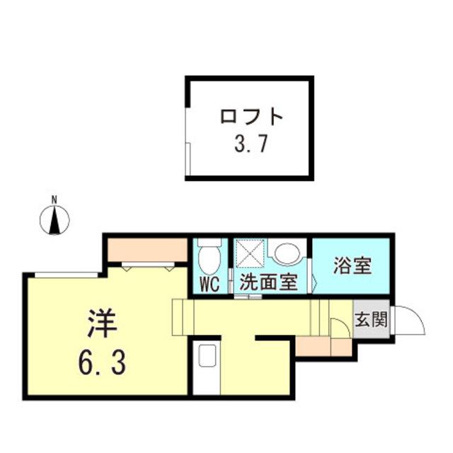 あんしん宮川町08-3006(ワンルーム/1階)の間取り写真