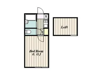 グレイスK(1K/2階)の間取り写真