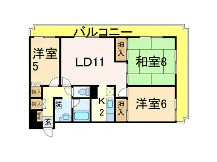ロイヤルプラザ長岡(3LDK/8階)の間取り写真