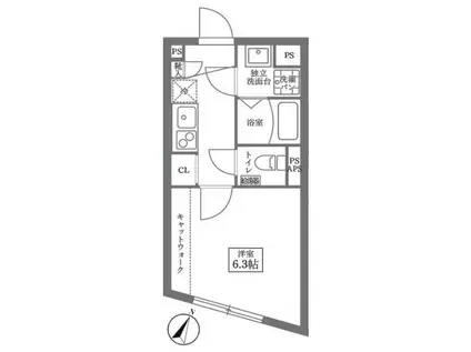 COCOCUBE OIZUMIGAKUEN(1K/1階)の間取り写真