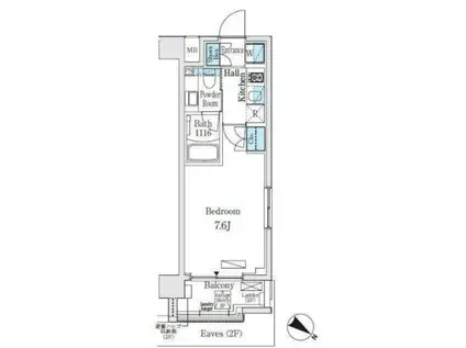 ライズ代々木III(1K/2階)の間取り写真