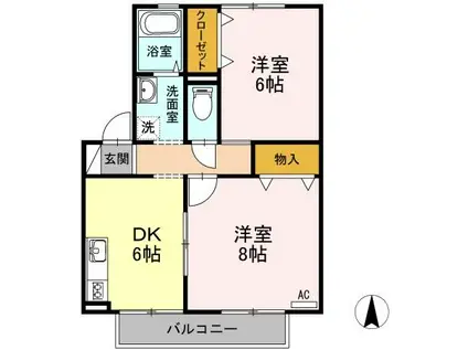 ソプラ・コート(2DK/2階)の間取り写真