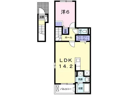 エターナル(1LDK/2階)の間取り写真
