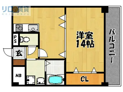 パルク・サザンクロス(1DK/4階)の間取り写真