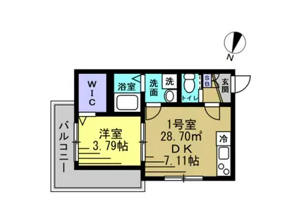 トラフト馬橋(1DK/3階)の間取り写真