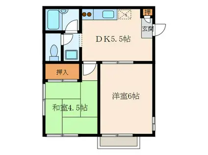南塚口サンハイツ(2DK/2階)の間取り写真