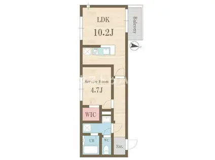 SOLARIS(1LDK/3階)の間取り写真