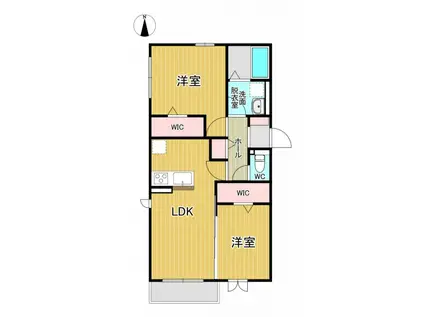 T-HEIM(2LDK/2階)の間取り写真