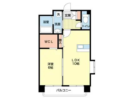 アイディーアル菊陽(1LDK/2階)の間取り写真