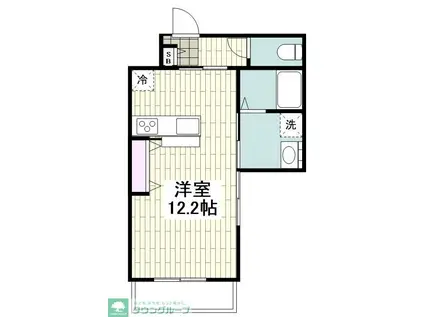 ホクラニ(ワンルーム/2階)の間取り写真