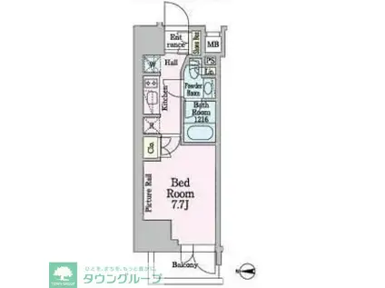 パークアクシス入谷(1K/14階)の間取り写真