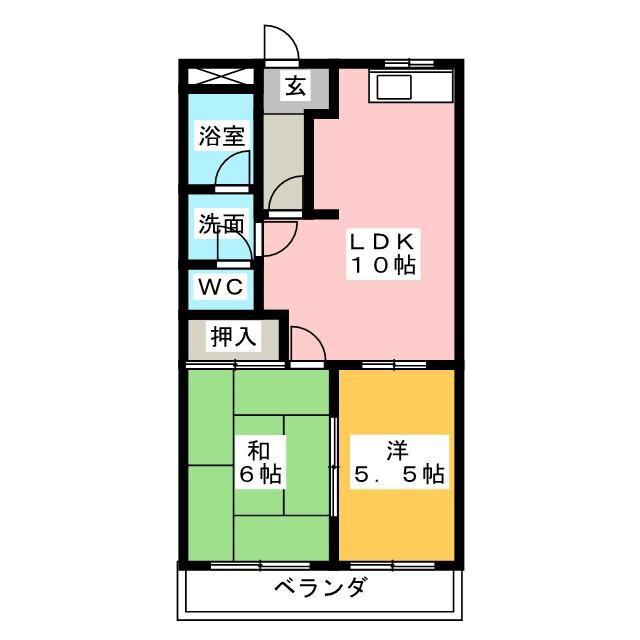 プラムコート(2LDK/3階)の間取り写真