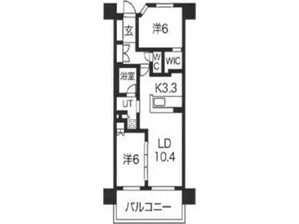 ローレルスクエア建都ザ・テラス(2LDK/1階)の間取り写真