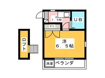 ドルフィン鎌倉(1K/1階)の間取り写真