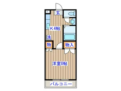 サンパレス小松島(1K/2階)の間取り写真