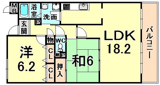 アルデール・カサ(2LDK/1階)の間取り写真