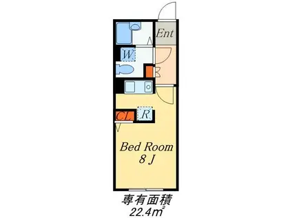 ブランシェ鷺ノ宮(ワンルーム/4階)の間取り写真