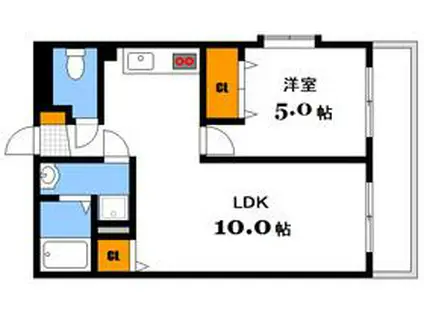 第2渡部ビル(1LDK/2階)の間取り写真