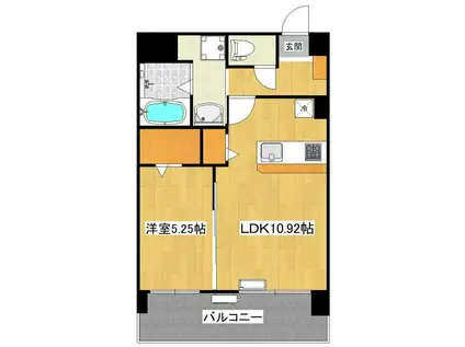 フェルヴェール粕屋(1LDK/2階)の間取り写真