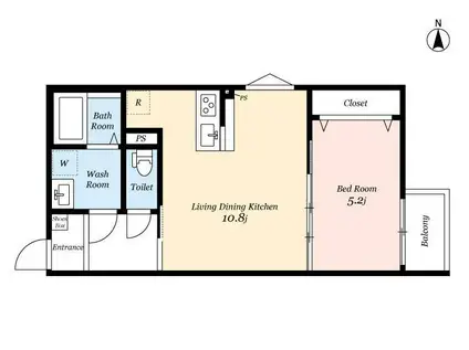 COCON GRANDJOUR 武庫之荘西(1LDK/2階)の間取り写真