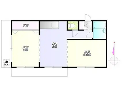 メゾンクボタ(2DK/3階)の間取り写真