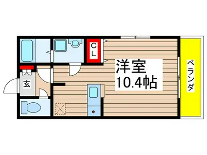 ミリアビタ稲毛(ワンルーム/1階)の間取り写真