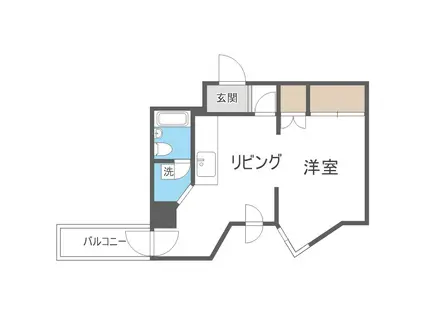 クラークイン(1DK/4階)の間取り写真