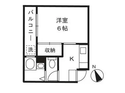 コーポステーションサイドコシベ(1K/4階)の間取り写真