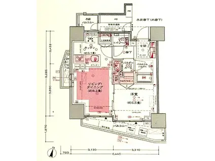 シティハウス四谷三丁目(1LDK/7階)の間取り写真