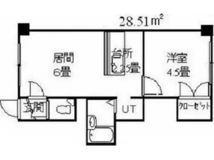 ラオーレYO(1LDK/4階)の間取り写真
