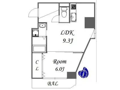 ICUBE新大阪東(1LDK/2階)の間取り写真