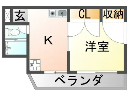 レコルテ千里山I(1K/1階)の間取り写真