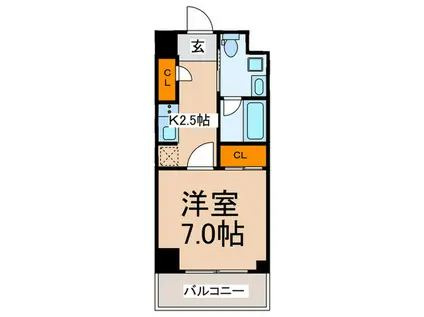 PARK PERLE池尻(1K/5階)の間取り写真