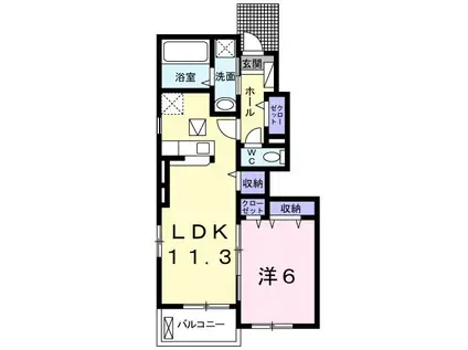 コリーナ(1LDK/1階)の間取り写真