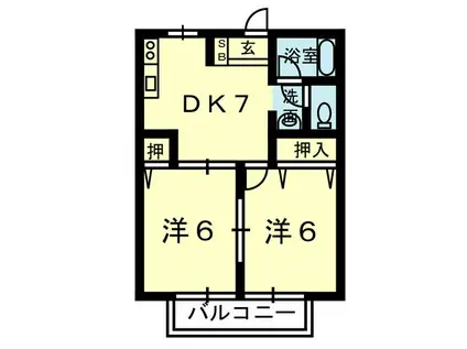 コンフォートフラット(2DK/2階)の間取り写真
