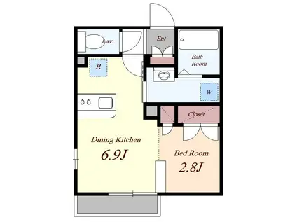 MYSTYLE一ノ割(1DK/2階)の間取り写真