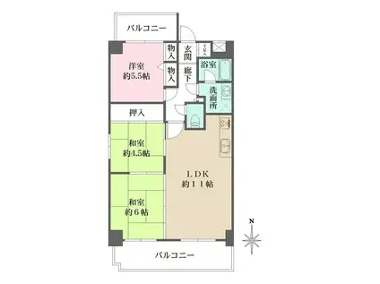 シティホームズ小町(3LDK/5階)の間取り写真